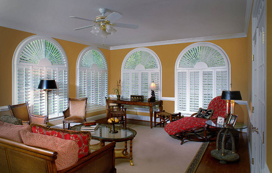 Gorgeous Custom Plantation Shutters in a Yellow Room