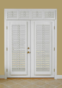 French Doors with Shadow Box and Plantation Shutters on top