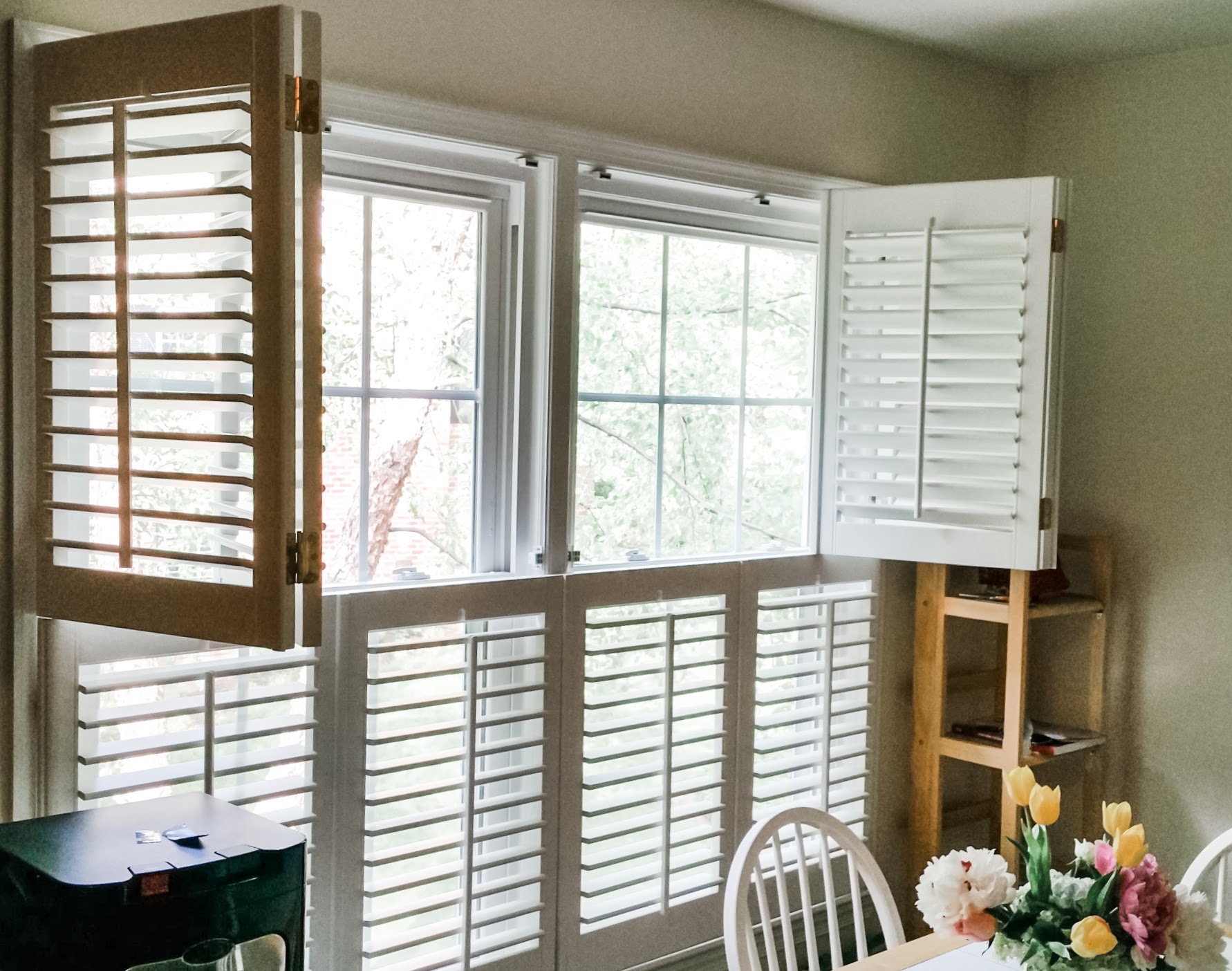 Plantation Shutters Or Drapes In Dining Room