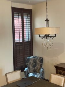 Plantation Shutters with Full Height and Divider Rail